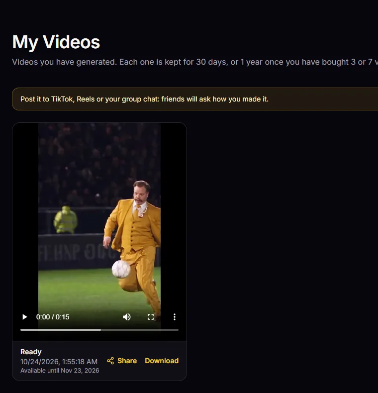 Meine Videos mit einem fertigen Ozil-Tor-AI-Video